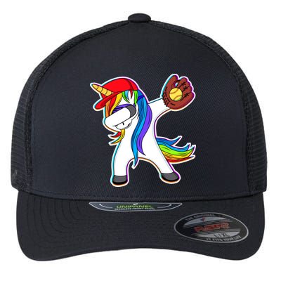 Dabbing Softball Unicorn Flexfit Unipanel Trucker Cap