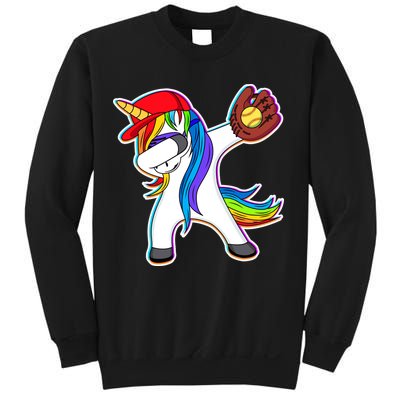 Dabbing Softball Unicorn Sweatshirt