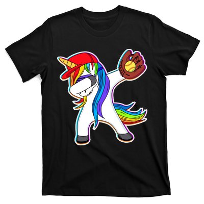 Dabbing Softball Unicorn T-Shirt