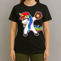 Dabbing Softball Unicorn T-Shirt