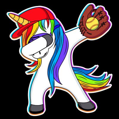 Dabbing Softball Unicorn T-Shirt