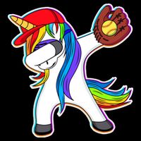Dabbing Softball Unicorn T-Shirt