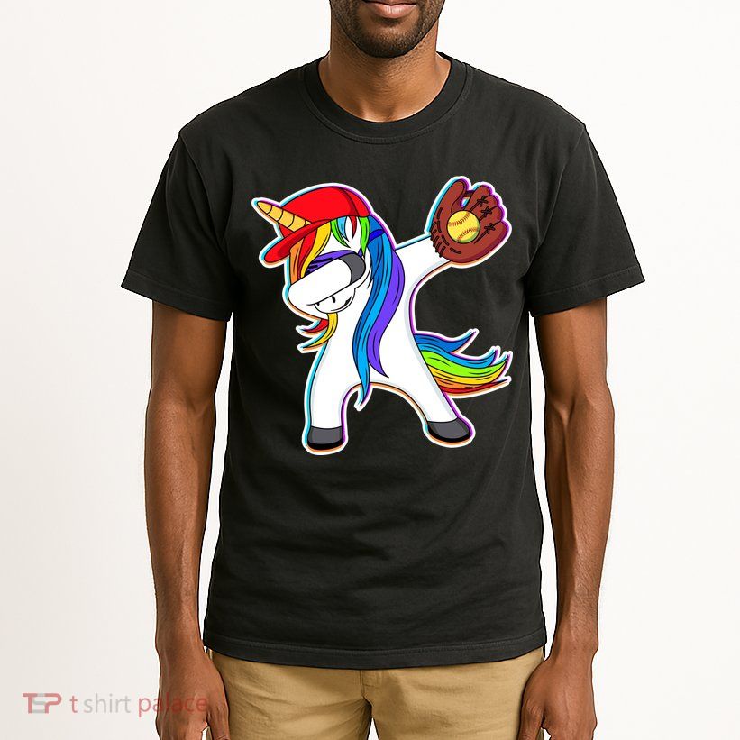Dabbing Softball Unicorn Tall T-Shirt