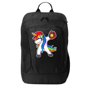 Dabbing Softball Unicorn City Backpack