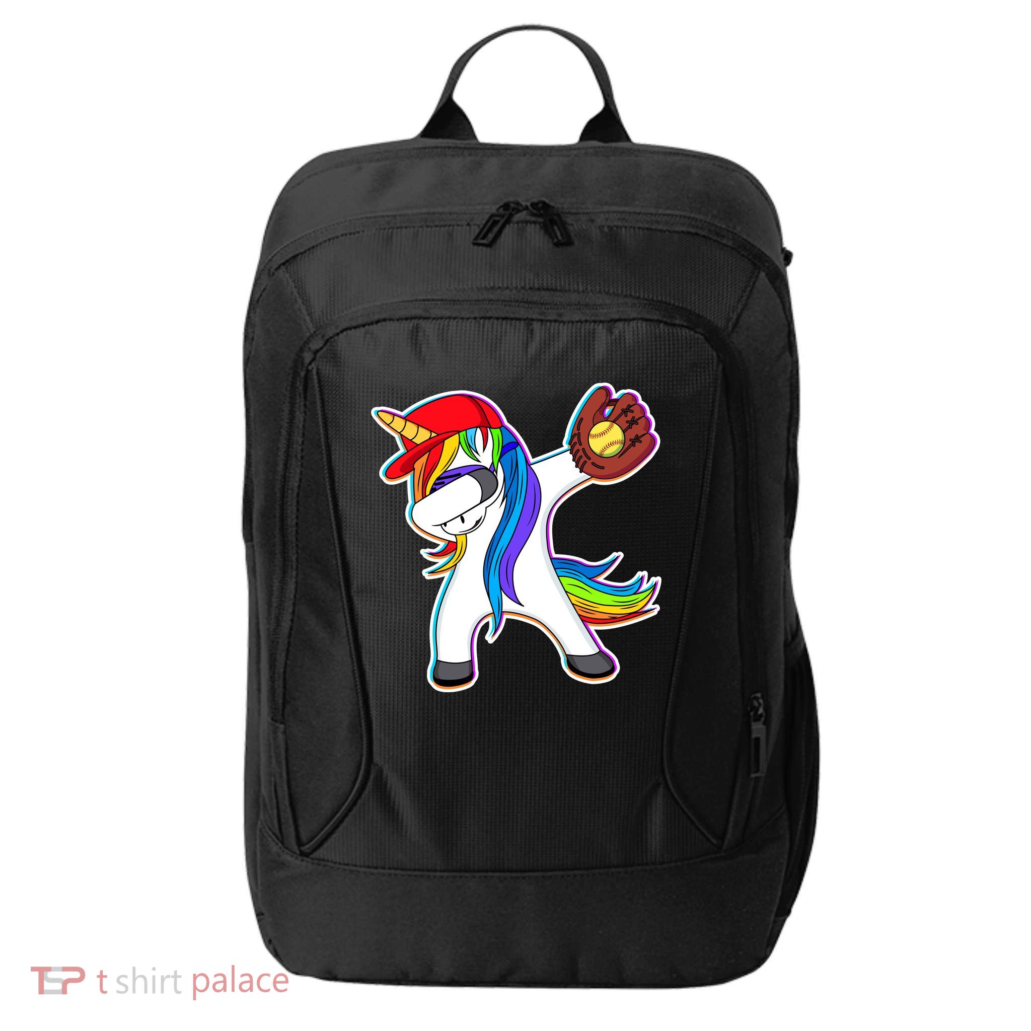 Dabbing Softball Unicorn City Backpack
