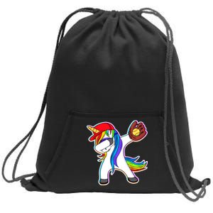 Dabbing Softball Unicorn Sweatshirt Cinch Pack Bag