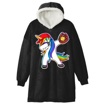 Dabbing Softball Unicorn Hooded Wearable Blanket
