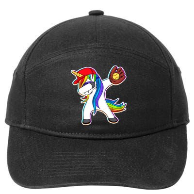 Dabbing Softball Unicorn 7-Panel Snapback Hat