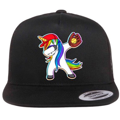 Dabbing Softball Unicorn Flatbill Hat