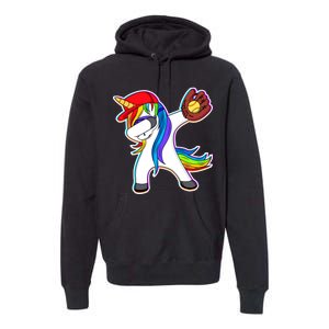 Dabbing Softball Unicorn Premium Hoodie