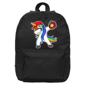 Dabbing Softball Unicorn 16 in Basic Backpack