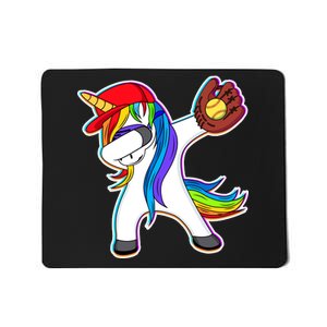 Dabbing Softball Unicorn Mousepad