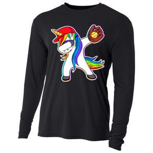 Dabbing Softball Unicorn Cooling Performance Long Sleeve Crew