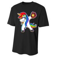 Dabbing Softball Unicorn Performance Sprint T-Shirt