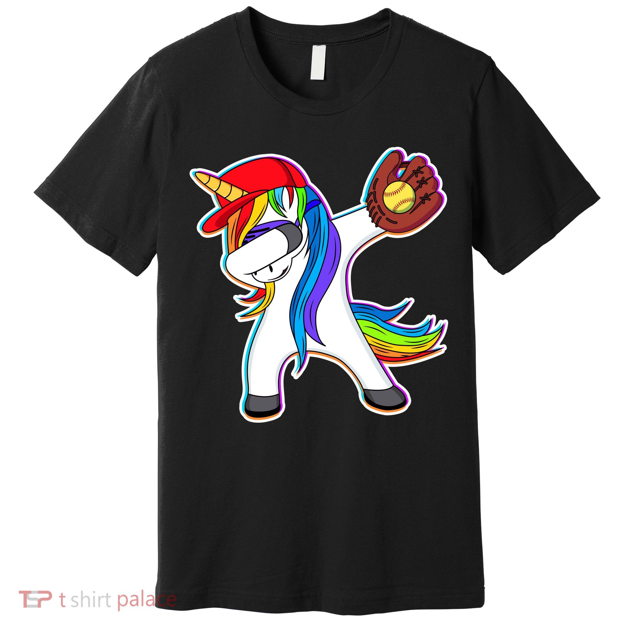 Dabbing Softball Unicorn Premium T-Shirt