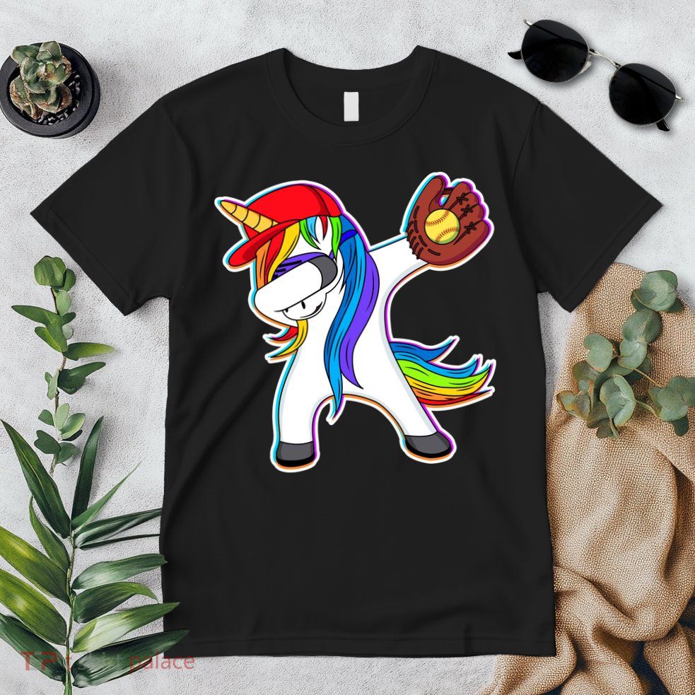 Dabbing Softball Unicorn Premium T-Shirt