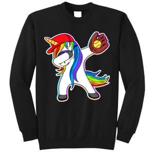 Dabbing Softball Unicorn Tall Sweatshirt