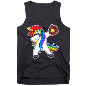 Dabbing Softball Unicorn Tank Top