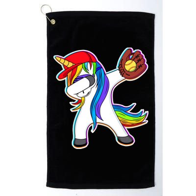 Dabbing Softball Unicorn Platinum Collection Golf Towel