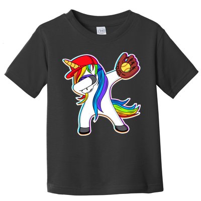 Dabbing Softball Unicorn Toddler T-Shirt