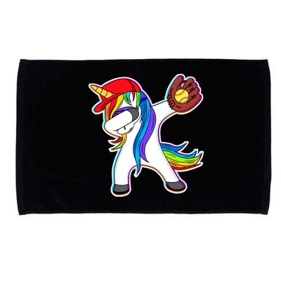 Dabbing Softball Unicorn Microfiber Hand Towel