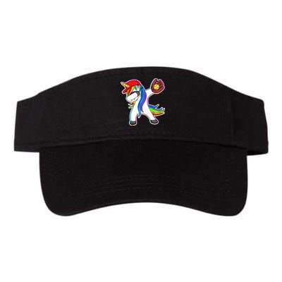 Dabbing Softball Unicorn Valucap Bio-Washed Visor