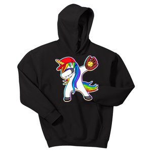 Dabbing Softball Unicorn Kids Hoodie