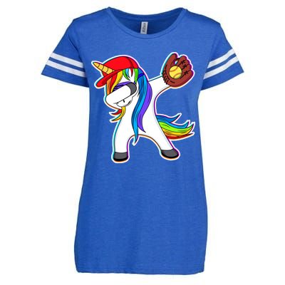 Dabbing Softball Unicorn Enza Ladies Jersey Football T-Shirt