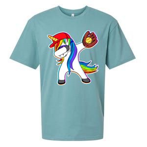 Dabbing Softball Unicorn Sueded Cloud Jersey T-Shirt