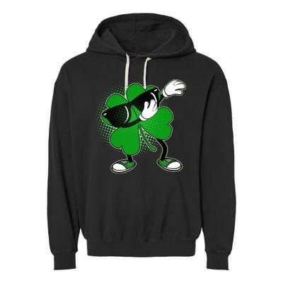 Dabbing St. Patrick's Day Shamrock Garment-Dyed Fleece Hoodie