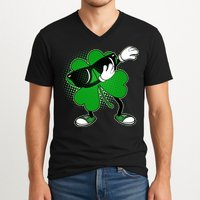 Dabbing St. Patrick's Day Shamrock V-Neck T-Shirt