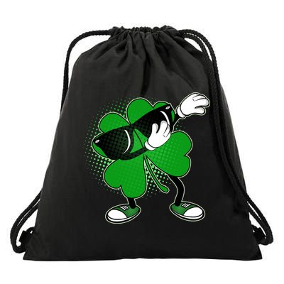 Dabbing St. Patrick's Day Shamrock Drawstring Bag