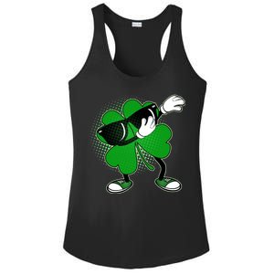 Dabbing St. Patrick's Day Shamrock Ladies PosiCharge Competitor Racerback Tank