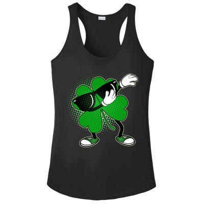 Dabbing St. Patrick's Day Shamrock Ladies PosiCharge Competitor Racerback Tank