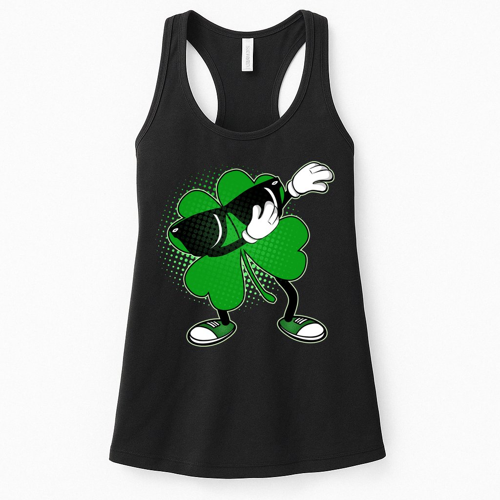 Dabbing St. Patrick's Day Shamrock Womens Tank Top