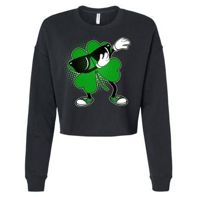 Dabbing St. Patrick's Day Shamrock Cropped Pullover Crew