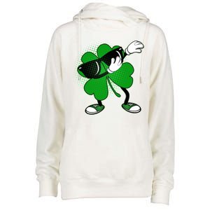 Dabbing St. Patrick's Day Shamrock Womens Funnel Neck Pullover Hood