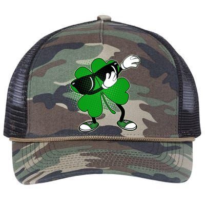 Dabbing St. Patrick's Day Shamrock Retro Rope Trucker Hat Cap