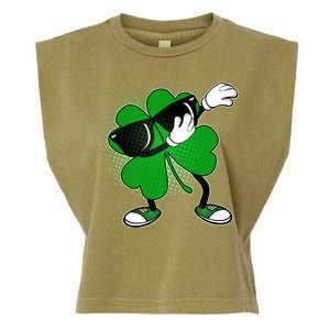 Dabbing St. Patrick's Day Shamrock Garment-Dyed Women's Muscle Tee