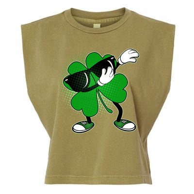 Dabbing St. Patrick's Day Shamrock Garment-Dyed Women's Muscle Tee