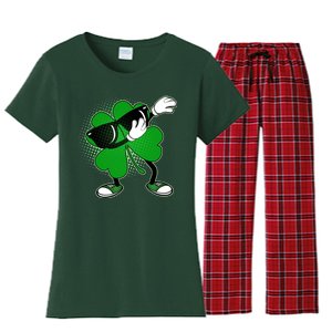 Dabbing St. Patrick's Day Shamrock Women's Flannel Pajama Set