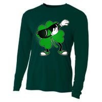 Dabbing St. Patrick's Day Shamrock Cooling Performance Long Sleeve Crew