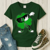 Dabbing St. Patrick's Day Shamrock Womens T-Shirt