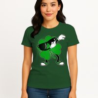 Dabbing St. Patrick's Day Shamrock Womens T-Shirt