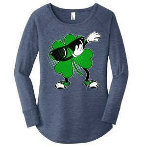 Dabbing St. Patrick's Day Shamrock Women's Perfect Tri Tunic Long Sleeve Shirt