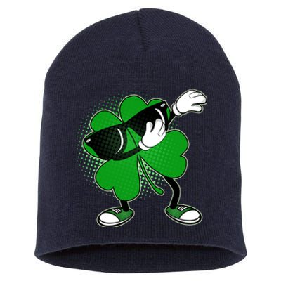 Dabbing St. Patrick's Day Shamrock Short Acrylic Beanie