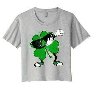 Dabbing St. Patrick's Day Shamrock Women's Crop Top Tee