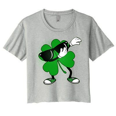 Dabbing St. Patrick's Day Shamrock Women's Crop Top Tee