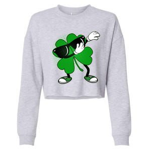 Dabbing St. Patrick's Day Shamrock Cropped Pullover Crew