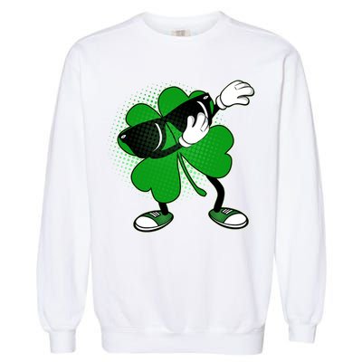Dabbing St. Patrick's Day Shamrock Garment-Dyed Sweatshirt